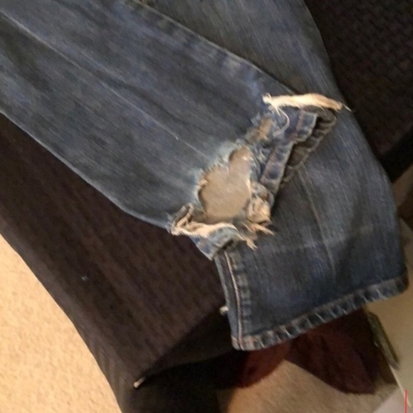 Seven7 Blue Straight Leg Jeans with Distressed Details - Picture 6 of 9